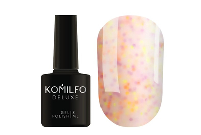 Gel polish Komilfo Confetti Collection CN002 light pink with multi-colored crumbs, 8 ml