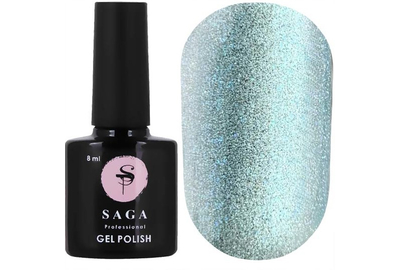 Гель-лак Saga Cat Eye №06 Кошачий Глаз голубой, 10 мл