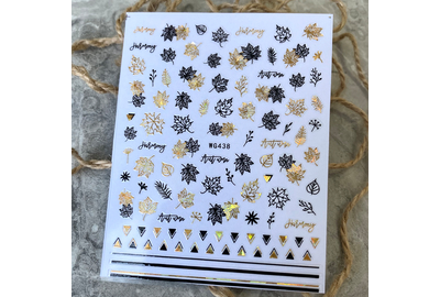 Наклейки для дизайна ногтей F306 серебро