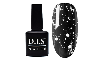 Топ для гель-лака DIS Top Flake с белыми крошками без ЛЖ, 7,5 мл