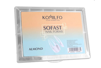 Гелевые формы для наращивания ногтей Komilfo SoFast Nail Forms Almond, миндаль, 240 шт