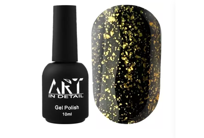 Топ для гель-лака ART Shell Top Gold с золотыми хлопьями, 10 мл