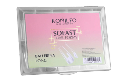 Гелевые формы для наращивания ногтей Komilfo SoFast Nail Forms Ballerina Long, балерина, 240