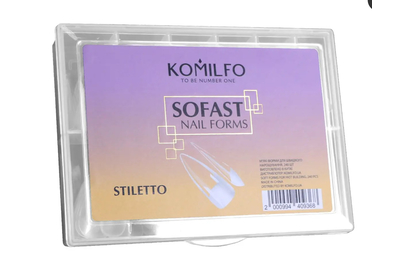 Гелевые формы для наращивания ногтей Komilfo SoFast Nail Forms Stiletto, стилет, 240