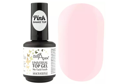 Топ для гель-лака NailApex Pink Shake Top молочно-розовый, 15 г