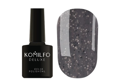 Гель-лак Komilfo Stone Collection ST002 темно-сірий з крихтою, 8 мл
