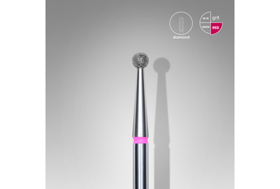 Насадка фреза с алмазным напылением Staleks шар красный 2,5 мм 1 шт