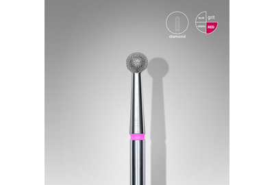 Насадка фреза с алмазным напылением Staleks шар красный 3,5 мм 1 шт