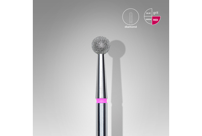 Набор насадок фрез с алмазным напылением Staleks шар красный 4 мм 6 шт