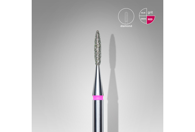 A set of bits of cutters with diamond dusting Staleks flame sharp red 1.6 mm 6 pcs