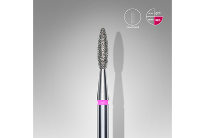 A set of bits of cutters with diamond spraying Staleks flame safe red 2.1 mm 6 pcs