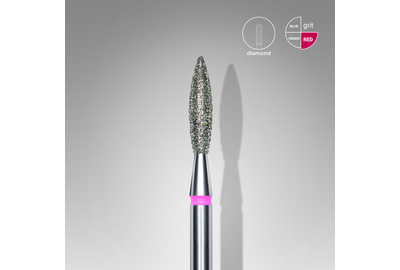 A set of bits of cutters with diamond spraying Staleks flame safe red 2.3 mm 6 pcs