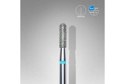 A set of cutters with diamond dusting Staleks cylinder rounded blue 2.3 mm 6 pcs