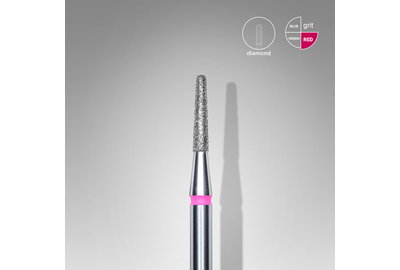 Cutter nozzle with diamond dusting Staleks cone rounded red 1.8 mm 1 pc