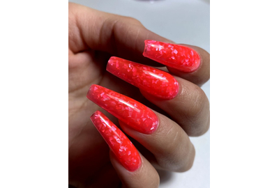 База для ногтей DARK Potal Base №14, коралловый с поталью, 15 мл, Цвет: Красный