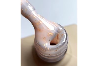 База для ногтей DARK Potal Base №40, молочно-бежевая с поталью, 10 мл