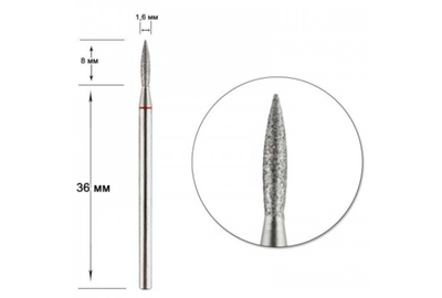 Насадка фреза алмазная IQ D 16 R пламя, Польша