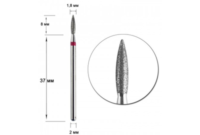 Насадка фреза алмазная IQ D 18 R пламя, Польша