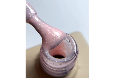 База для ногтей DARK Potal Base №44, молочно-розовая с поталью, 10 мл