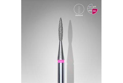 Насадка фреза с алмазным напылением Staleks пламя острое красное 1,6 мм 1 шт