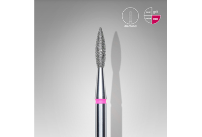 Насадка фреза с алмазным напылением Staleks пламя острое красное 2,1 мм 1 шт