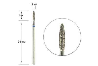 Насадка фреза алмазная IQ D 18 B пламя безопасное, Польша