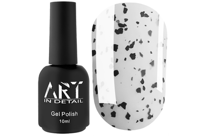 Топ для гель-лака ART No Wipe Black Flake Top, с черными ребятами, без ЛЖ, 10 мл