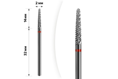 Насадка фреза твердосплавная D 20 R удлиненный конус закругленный 101