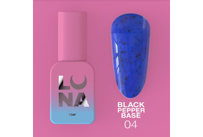 База цветная Luna Black Pepper Base №04 синяя с крошками, 13мл