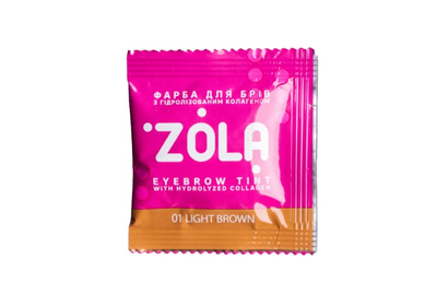 Фарба для брів ZOLA №01 Light brown з коллагеном в саше 5 мл