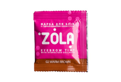 Фарба для брів ZOLA №02 Warm brown з коллагеном в саше 5 мл