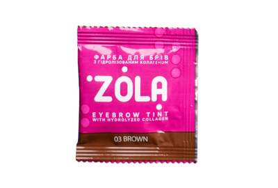Фарба для брів ZOLA №03 Brown з коллагеном в саше 5 мл