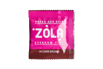 Фарба для брів ZOLA №04 Dark brown з коллагеном в саше 5 мл