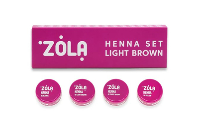 Хна бокс ZOLA Henna Light Brown для світлих брів 4 шт по 2,5 г
