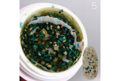 Гель с сушеницами SAGA Flower Gel №5 бежевый микс, 5 г, Цвет: Бежевый