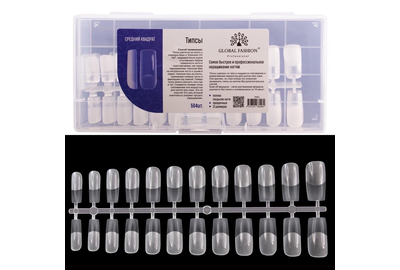 Гелевые типсы Global квадрат, 504 шт