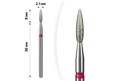 Насадка фреза алмазная D 21 R пламя 050