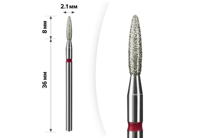 Насадка фреза алмазна D 21 R полум`я безпечне 052