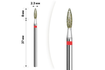 Насадка фреза алмазна D 23 R полум`я 008