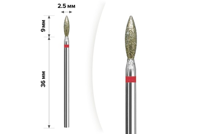 Насадка фреза алмазная D 25 R пламя 29