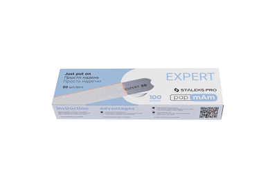 A set of replacement file-cases Staleks White for straight saw EXPERT 22 100 grit PAP-MAM 50 pcs