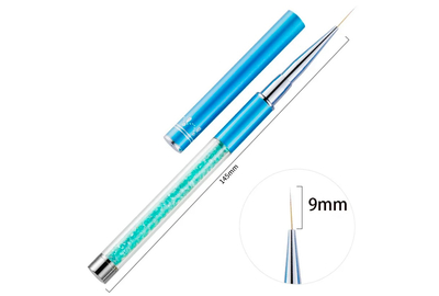Пензель з кристалами блакитний 9 мм