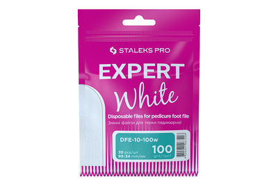 Набор сменных файлов Staleks для терки педикюра Белые EXPERT 10 100 грит 30 шт