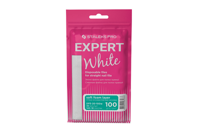 Набор сменных файлов на мягкой основе Staleks Белые для пилы прямой EXPERT 20 100 грит 30 шт