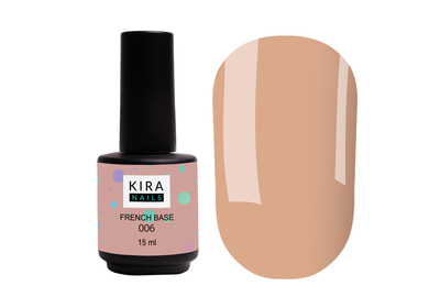 База Kira Nails French Base №006 теплый бежевый, 15 мл, Цвет: Бежевый