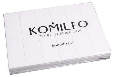 Набір шліфувальників для нігтів Komilfo 76/34/13 мм білий 120/120 24 шт