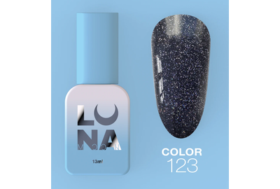 Gel polish Luna Color No. 123 purple with sparkles, 13 ml