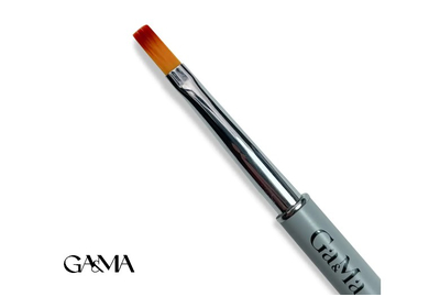 Кисть для геля GaMa плоская удлиненная, 11 мм.