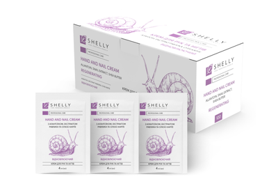 Moisturizing cream in a box for hands SHELLY with allantoin, snail extract 4 ml*100 pcs