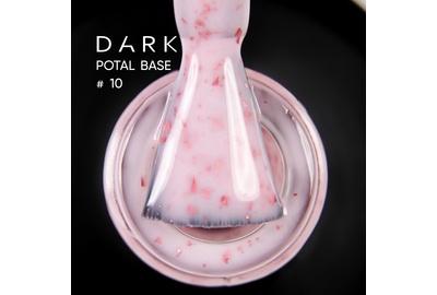 База для ногтей DARK Potal Base №10, розовато-молочная с поталью, 15 мл, Цвет: Розовый